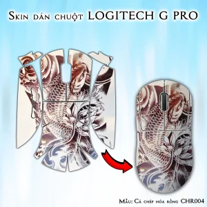 Skin dán chuột Logitech G Pro mẫu Cá chép hóa rồng CHR004