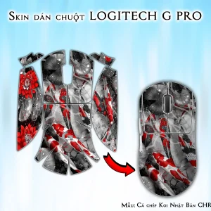 Skin dán chuột Logitech G Pro mẫu Cá chép Koi Nhật Bản CHR018