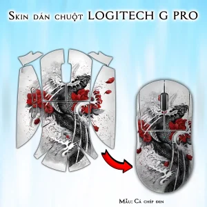 Skin dán chuột Logitech G Pro mẫu Cá chép đen