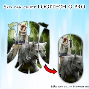 Skin dán chuột Logitech G Pro mẫu công chúa sói Mononoke csm001