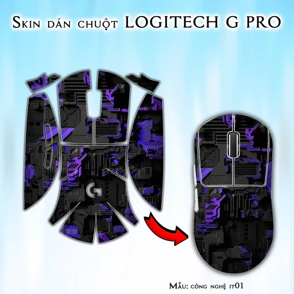Skin dán chuột Logitech G Pro mẫu công nghệ it01