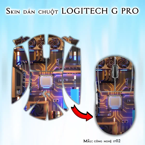 Skin dán chuột Logitech G Pro mẫu công nghệ it02