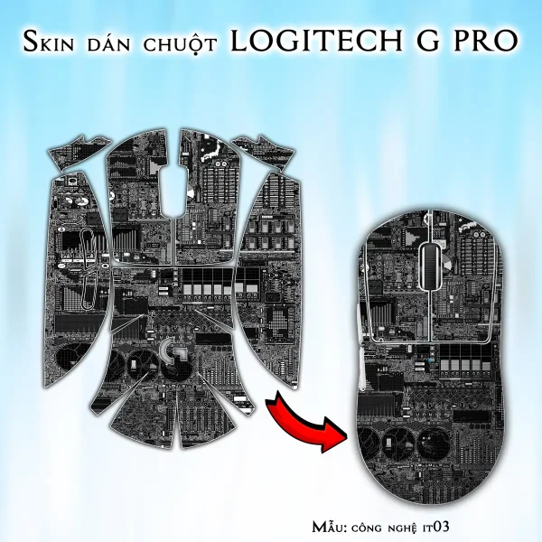 Skin dán chuột Logitech G Pro mẫu công nghệ it03