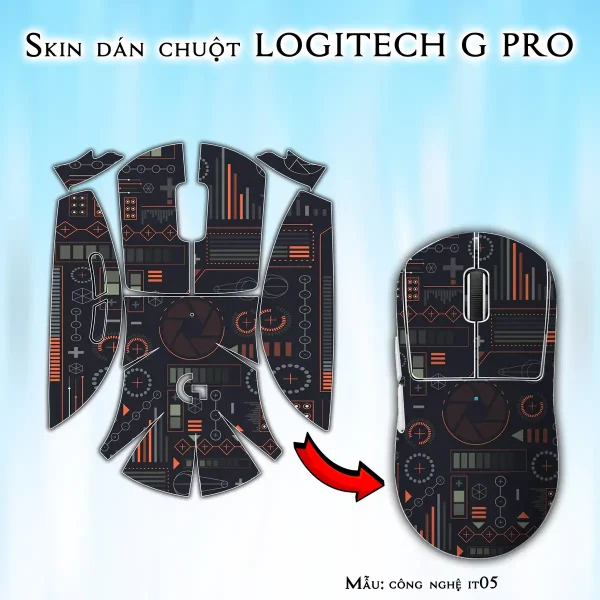 Skin dán chuột Logitech G Pro mẫu công nghệ it05