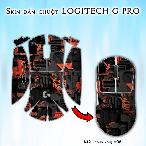 Skin dán chuột Logitech G Pro mẫu công nghệ it06