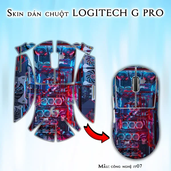 Skin dán chuột Logitech G Pro mẫu công nghệ it07