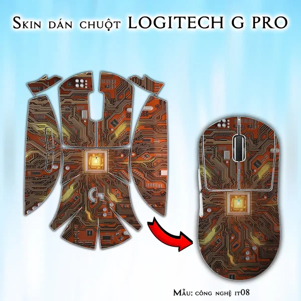 Skin dán chuột Logitech G Pro mẫu công nghệ it08