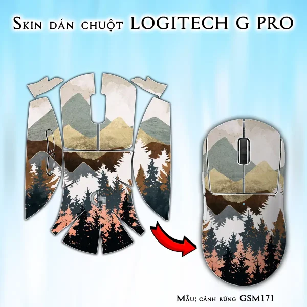 Skin dán chuột Logitech G Pro mẫu cảnh rừng GSM171