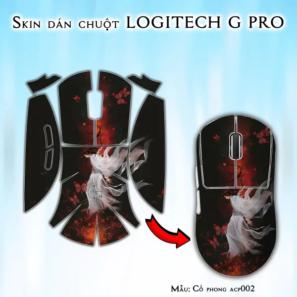 Skin dán chuột Logitech G Pro mẫu Cổ phong acp002
