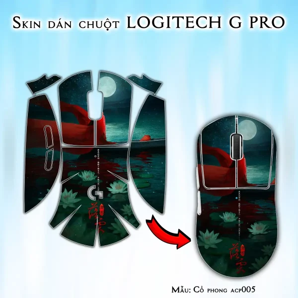 Skin dán chuột Logitech G Pro mẫu Cổ phong acp005