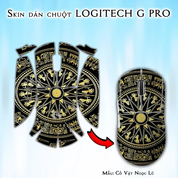 Skin dán chuột Logitech G Pro mẫu Cổ Vật Ngọc Lũ