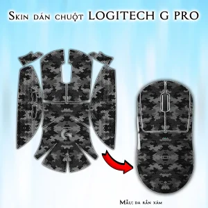Skin dán chuột Logitech G Pro mẫu da rắn xám
