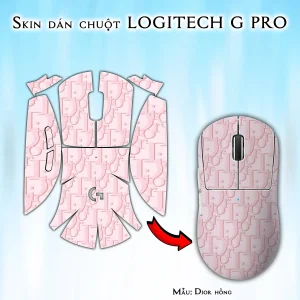 Skin dán chuột Logitech G Pro mẫu Dior hồng