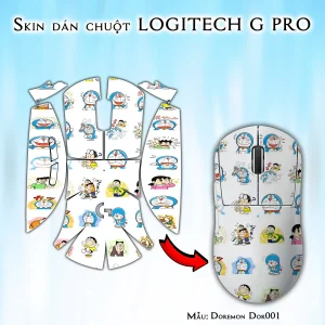 Skin dán chuột Logitech G Pro mẫu Doremon Dor001