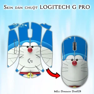 Skin dán chuột Logitech G Pro mẫu Doremon Dor028