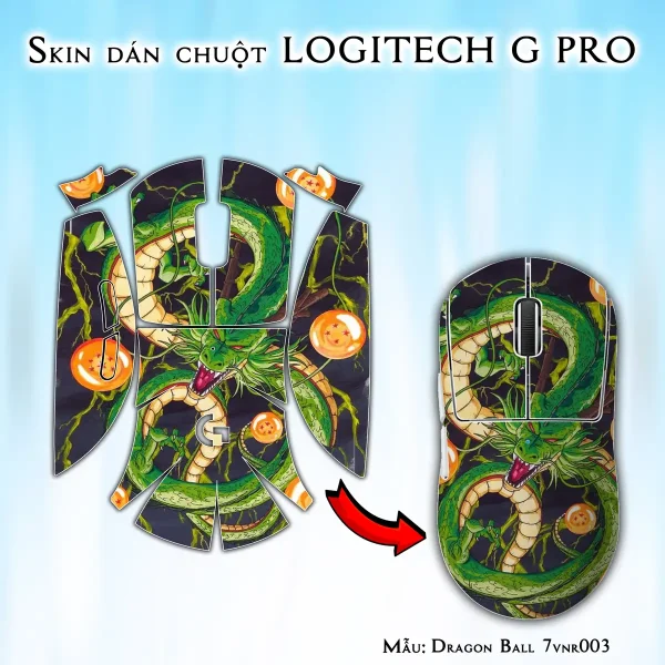Skin dán chuột Logitech G Pro mẫu Dragon Ball 7vnr003