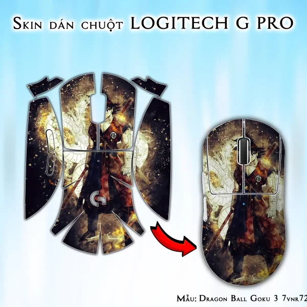 Skin dán chuột Logitech G Pro mẫu Dragon Ball Goku 3 7vnr72