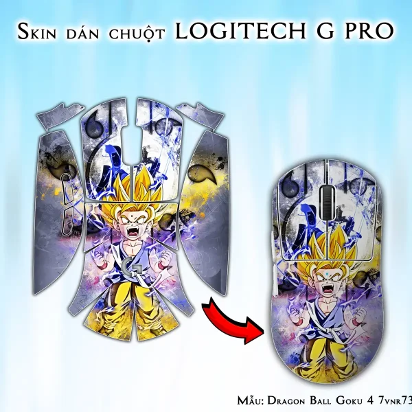 Skin dán chuột Logitech G Pro mẫu Dragon Ball Goku 4 7vnr73