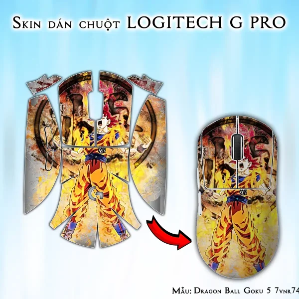 Skin dán chuột Logitech G Pro mẫu Dragon Ball Goku 5 7vnr74
