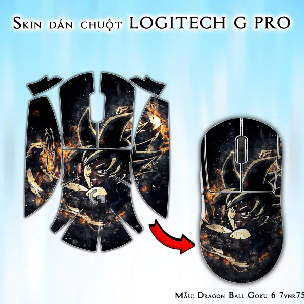 Skin dán chuột Logitech G Pro mẫu Dragon Ball Goku 6 7vnr75