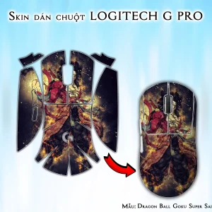 Skin dán chuột Logitech G Pro mẫu Dragon Ball Goku Super Saiyan 4 7vnr55