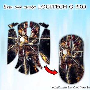 Skin dán chuột Logitech G Pro mẫu Dragon Ball Goku Super Saiyan God 7vnr83