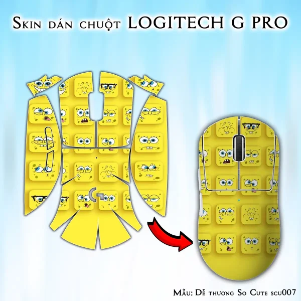 Skin dán chuột Logitech G Pro mẫu Dễ thương So Cute scu007
