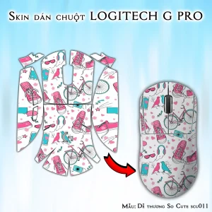 Skin dán chuột Logitech G Pro mẫu Dễ thương So Cute scu011