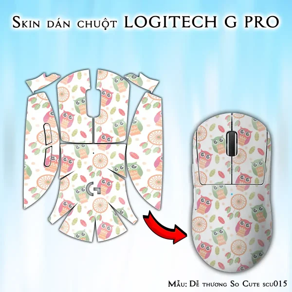 Skin dán chuột Logitech G Pro mẫu Dễ thương So Cute scu015