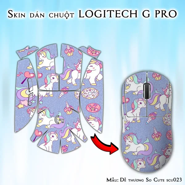 Skin dán chuột Logitech G Pro mẫu Dễ thương So Cute scu023