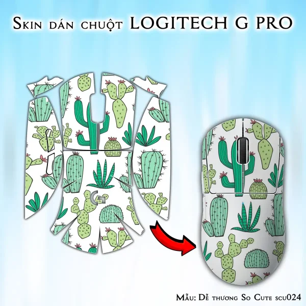 Skin dán chuột Logitech G Pro mẫu Dễ thương So Cute scu024