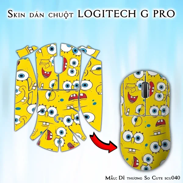Skin dán chuột Logitech G Pro mẫu Dễ thương So Cute scu040