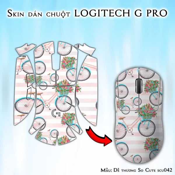 Skin dán chuột Logitech G Pro mẫu Dễ thương So Cute scu042