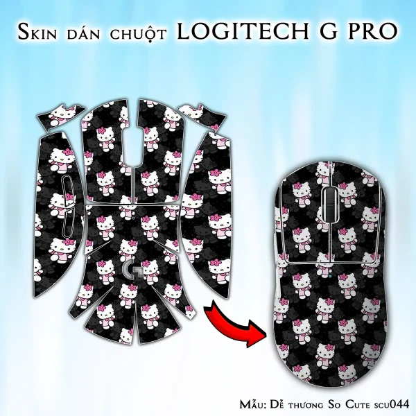 Skin dán chuột Logitech G Pro mẫu Dễ thương So Cute scu044