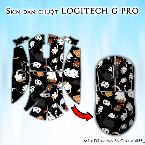 Skin dán chuột Logitech G Pro mẫu Dễ thương So Cute scu055_