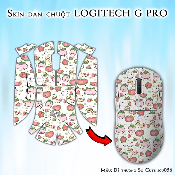 Skin dán chuột Logitech G Pro mẫu Dễ thương So Cute scu056