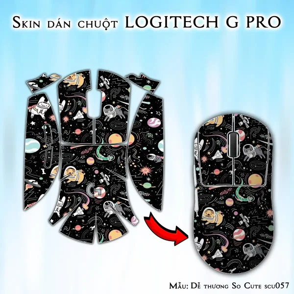 Skin dán chuột Logitech G Pro mẫu Dễ thương So Cute scu057
