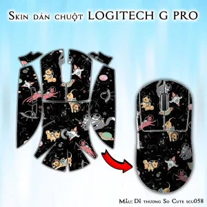 Skin dán chuột Logitech G Pro mẫu Dễ thương So Cute scu058