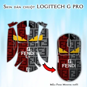 Skin dán chuột Logitech G Pro mẫu Fendi Monster fen01