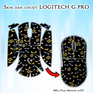 Skin dán chuột Logitech G Pro mẫu Fendi Monster fen03