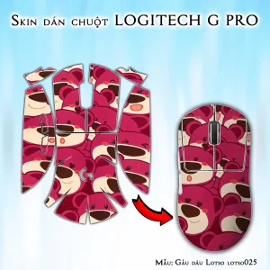 Skin dán chuột Logitech G Pro mẫu Gấu dâu Lotso lotso025