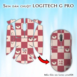 Skin dán chuột Logitech G Pro mẫu Gấu dâu Lotso lotso026