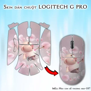 Skin dán chuột Logitech G Pro mẫu Heo con dễ thương heo-187