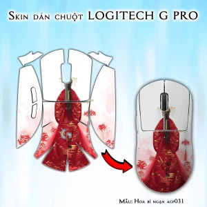 Skin dán chuột Logitech G Pro mẫu Hoa bỉ ngạn acp031