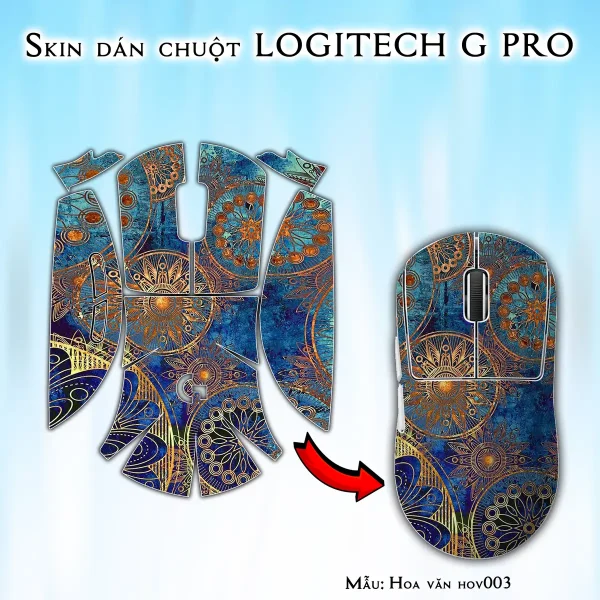Skin dán chuột Logitech G Pro mẫu Hoa văn hov003