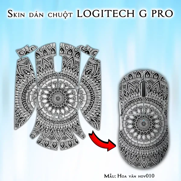 Skin dán chuột Logitech G Pro mẫu Hoa văn hov010