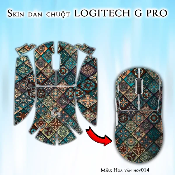 Skin dán chuột Logitech G Pro mẫu Hoa văn hov014
