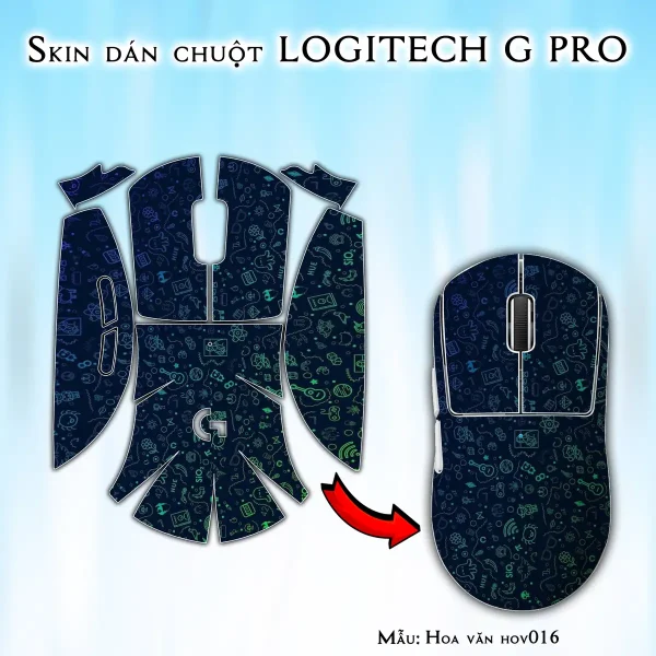 Skin dán chuột Logitech G Pro mẫu Hoa văn hov016