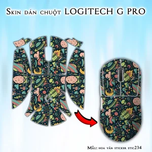 Skin dán chuột Logitech G Pro mẫu hoa văn sticker stic234