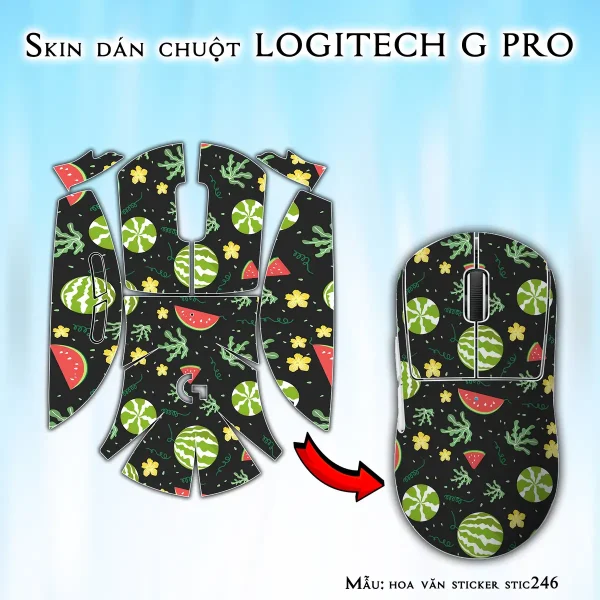 Skin dán chuột Logitech G Pro mẫu hoa văn sticker stic246